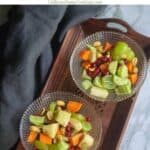 fruit chaat with text overlay for pinterest