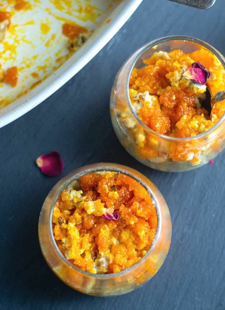 boondi pudding served in two small jars