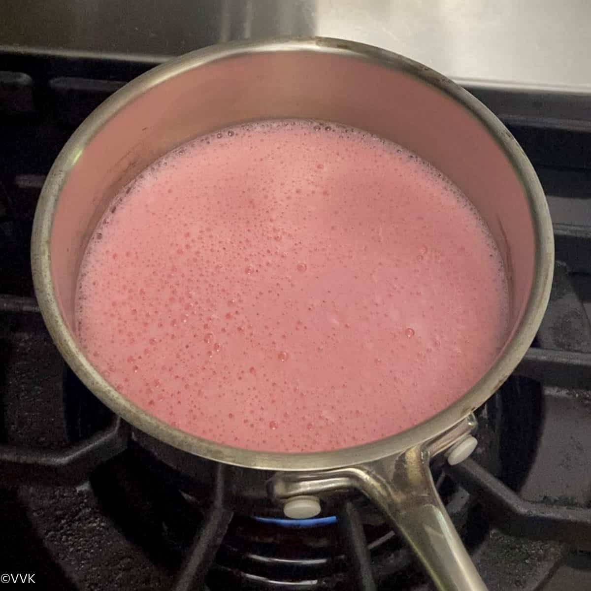 milk mixture simmering