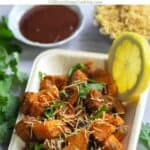 sweet potato chaat with text overlay for pinterest