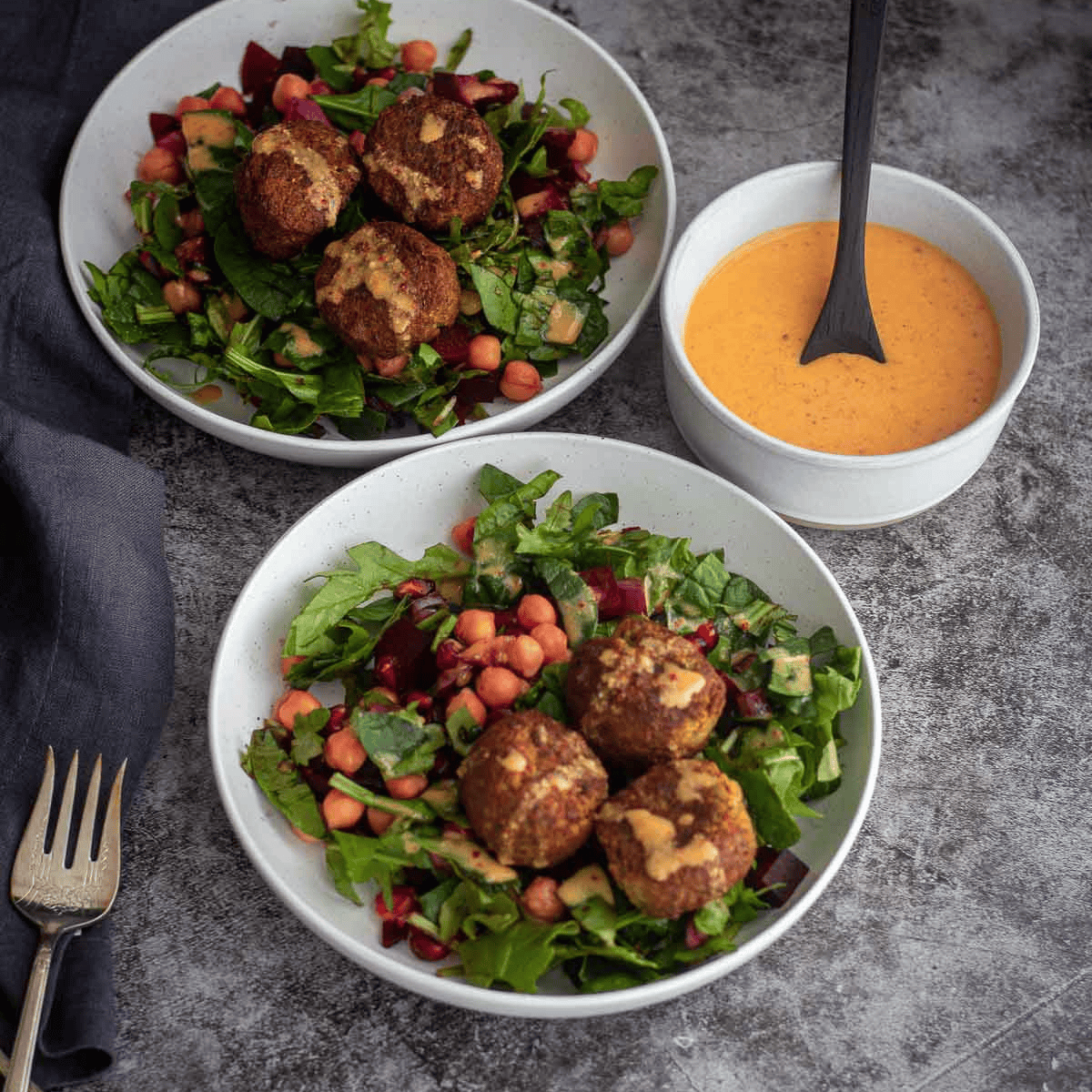 Falafel Salad Bowls (Meal Prep) - Sweet Peas and Saffron