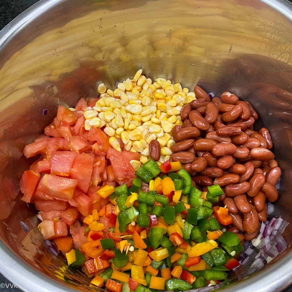 adding first set of ingredients
