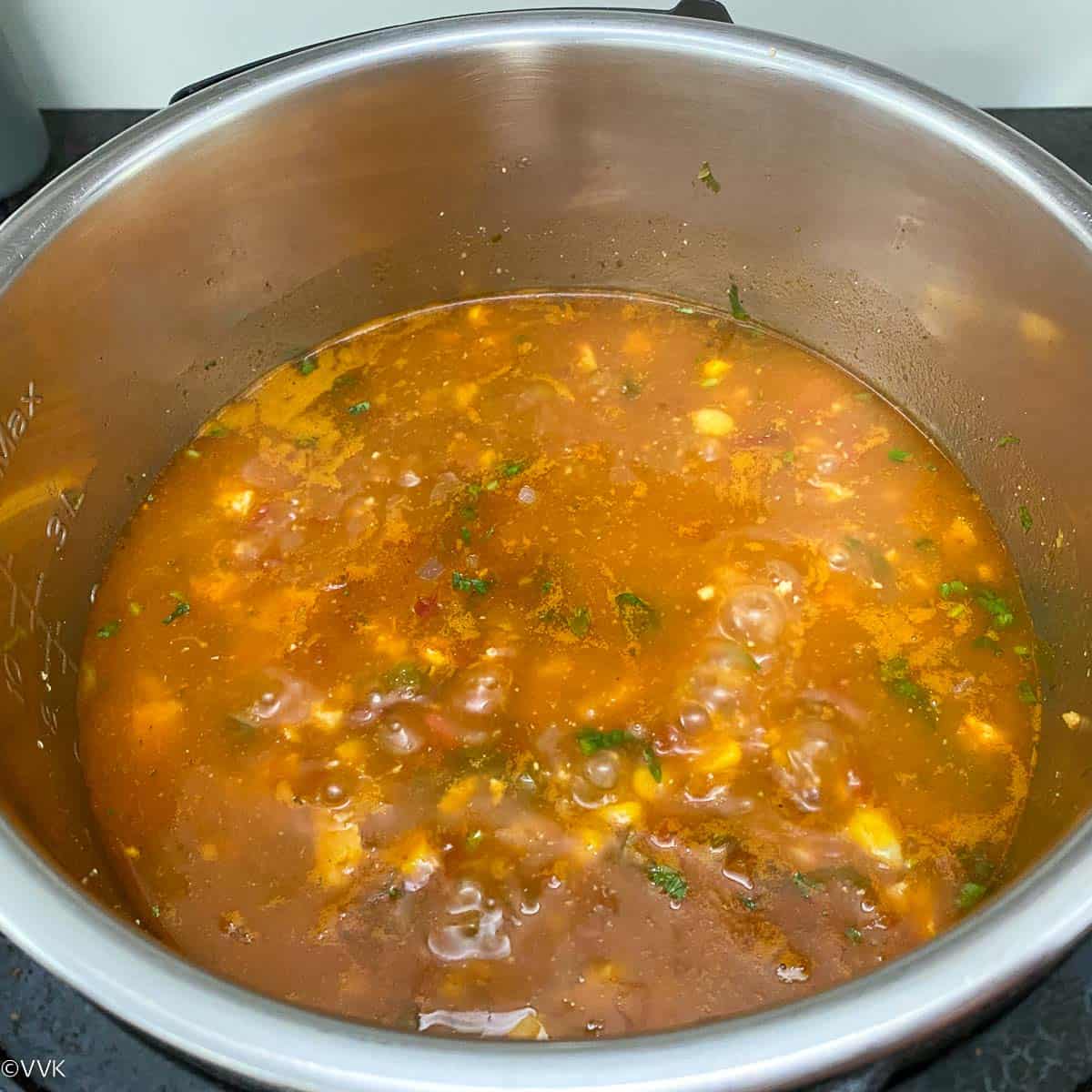 taco soup simmering