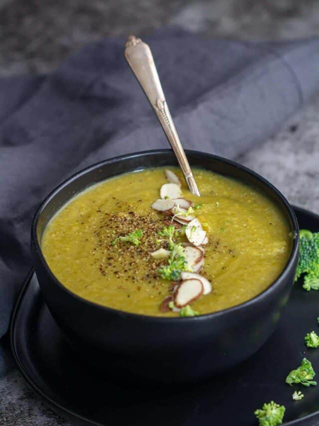 Broccoli Almond Soup Vidhya’s Vegetarian Kitchen
