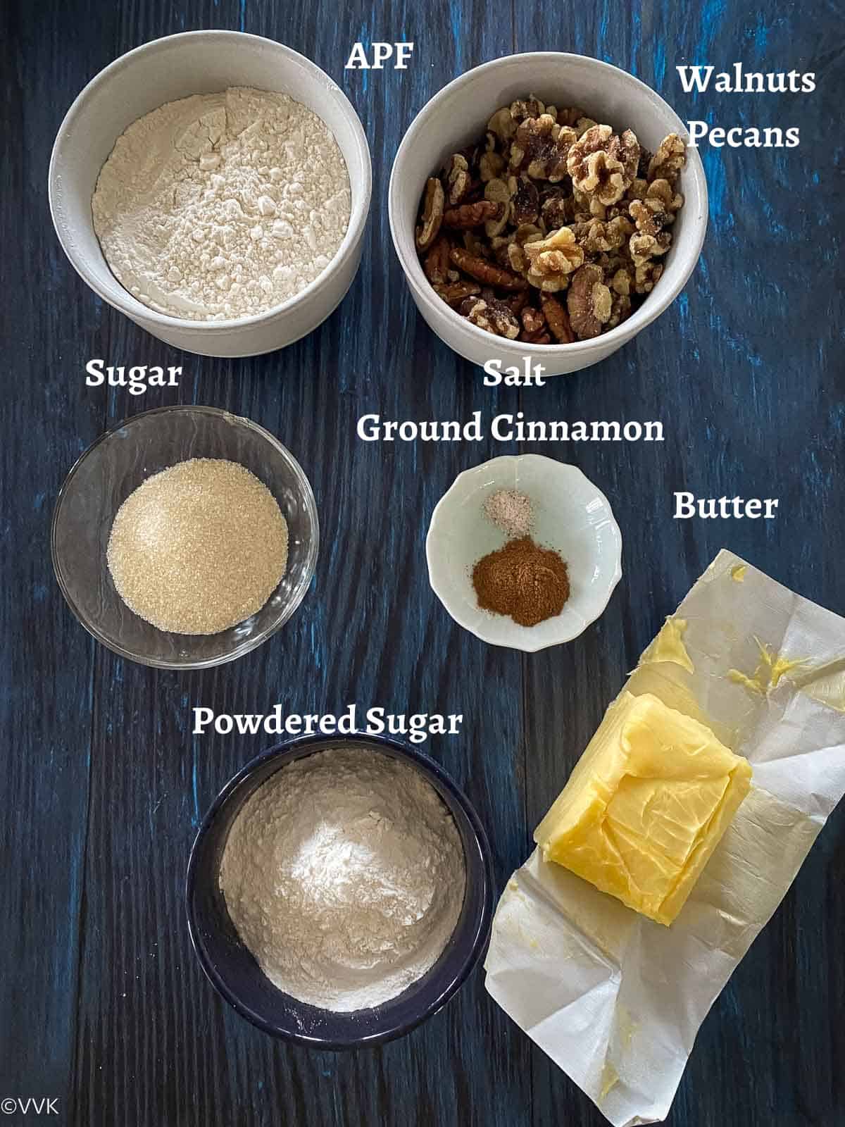 ingredients required for snowball cookies