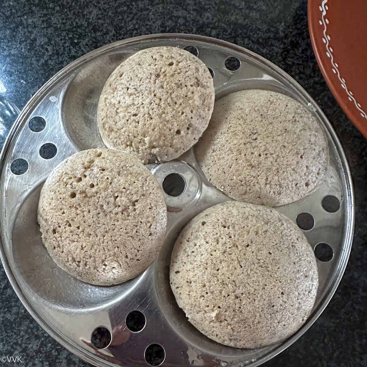 millet idli removed from the mold