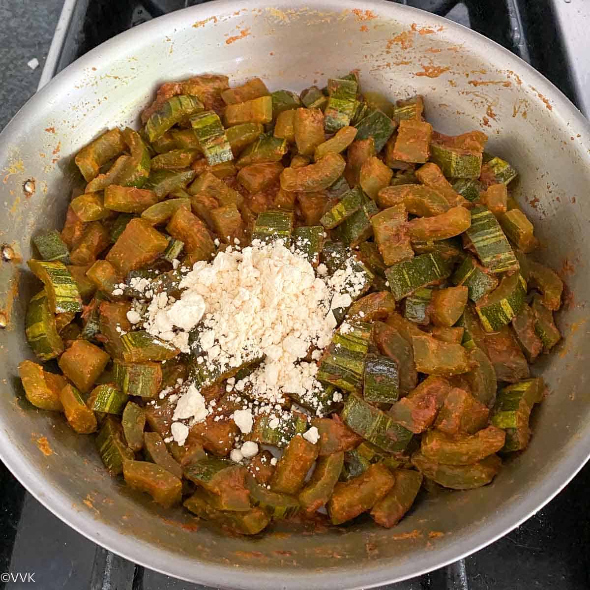 adding chickpeas flour