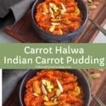 collage of carrot halwa for pinterest