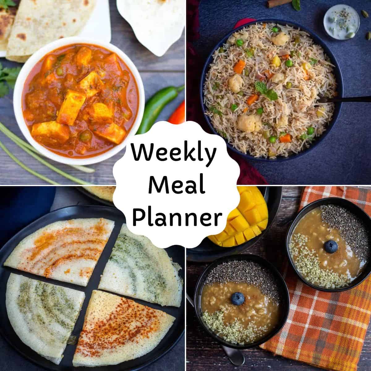 weekly meal planner collage