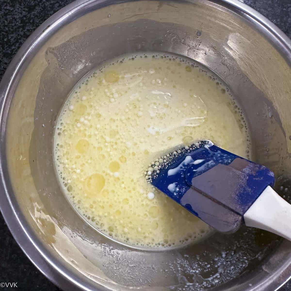 mixing the wet ingredients