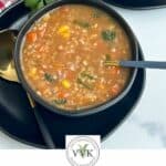 oats soup with text overlay for pinterest