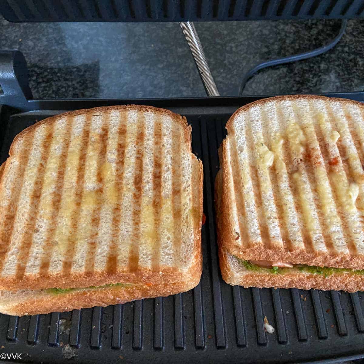 sandwich grilled on one side