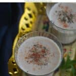 spicy lassi with text overlay for pinterest
