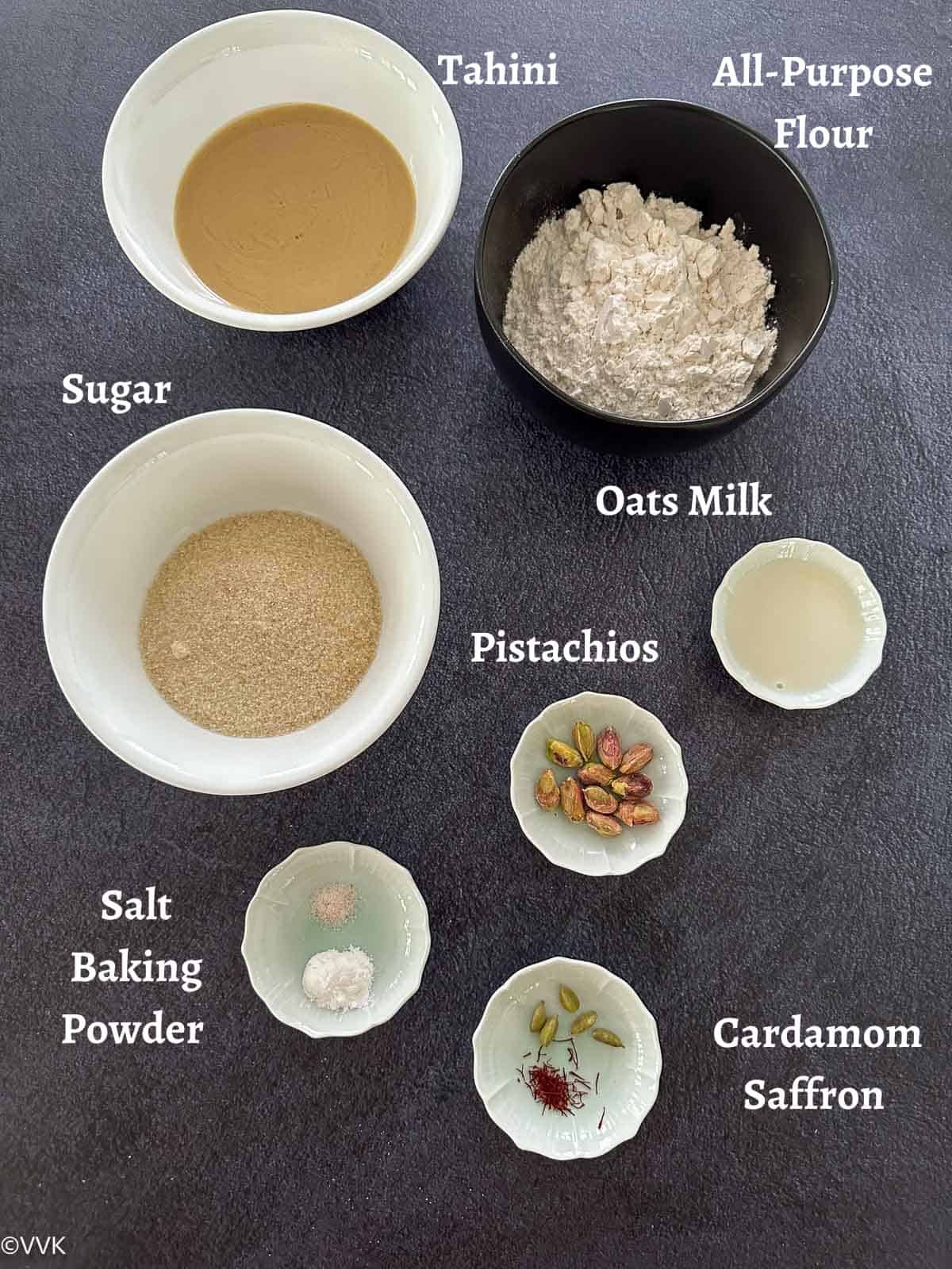 ingredients required for tahini cookies