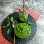 green chutney with text overlay for pinterest