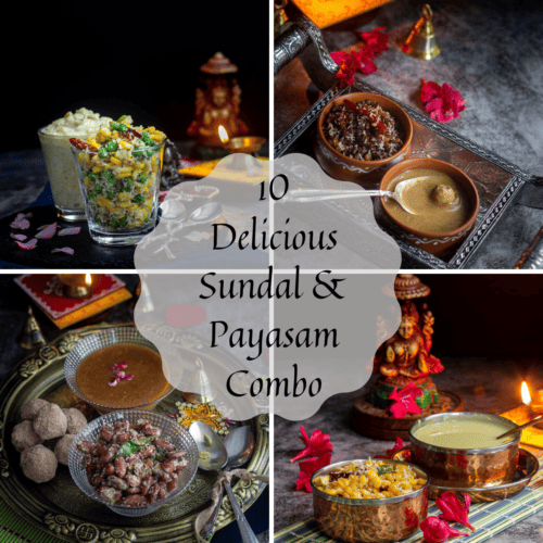 collage of sundal and payasam combo