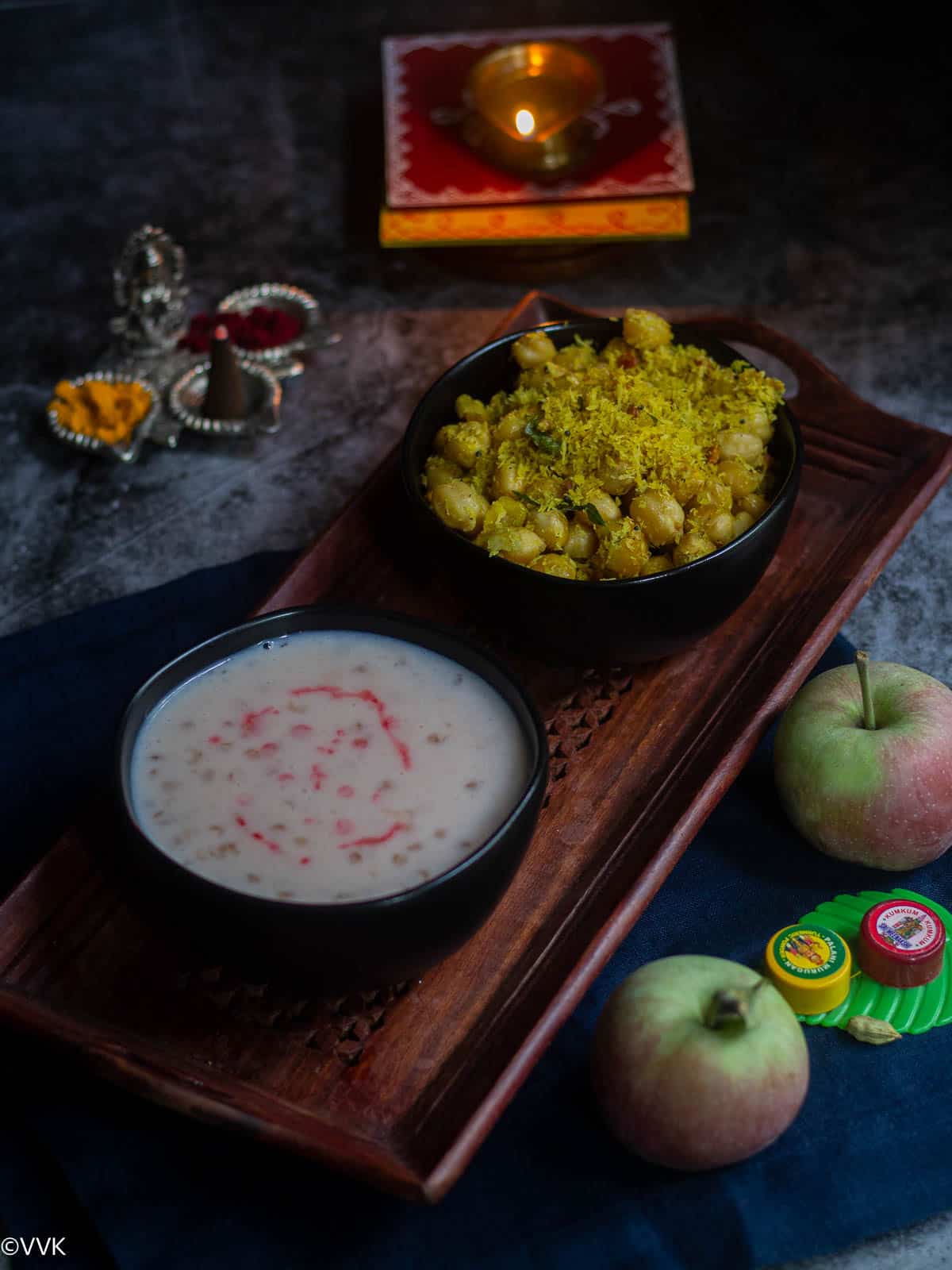 kondakadalai sundal and javvarisi payasam