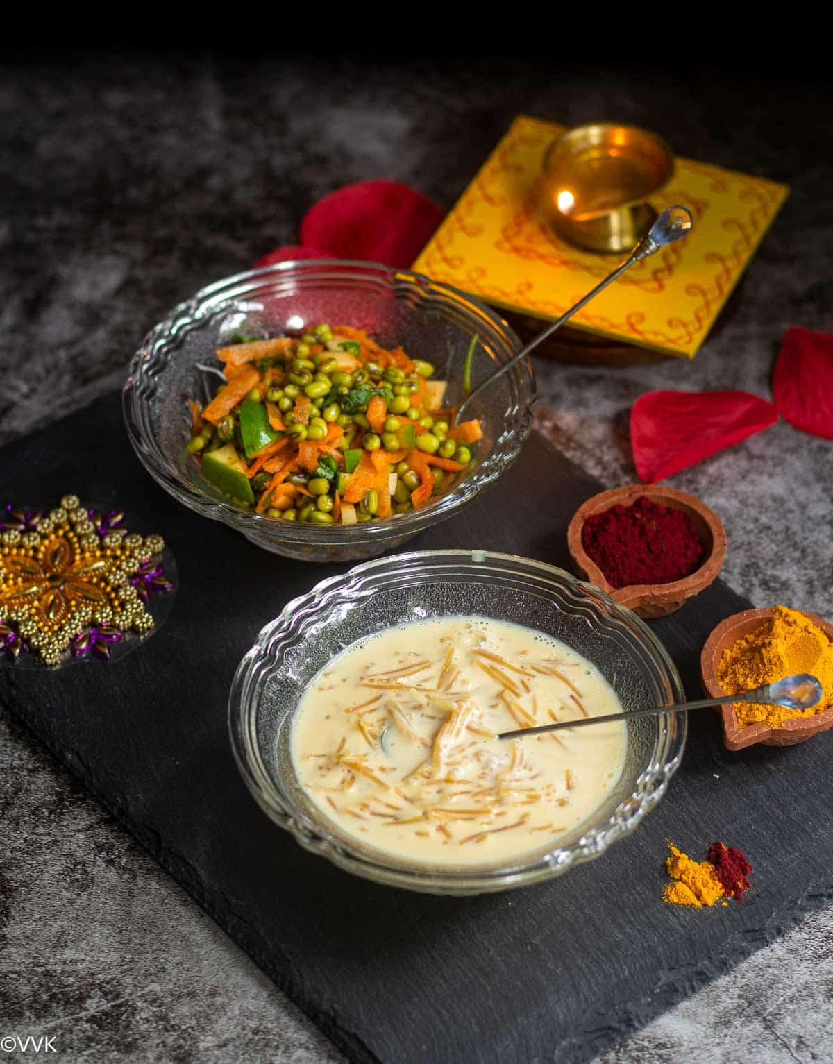 moong dal sundal and semiya payasam combo