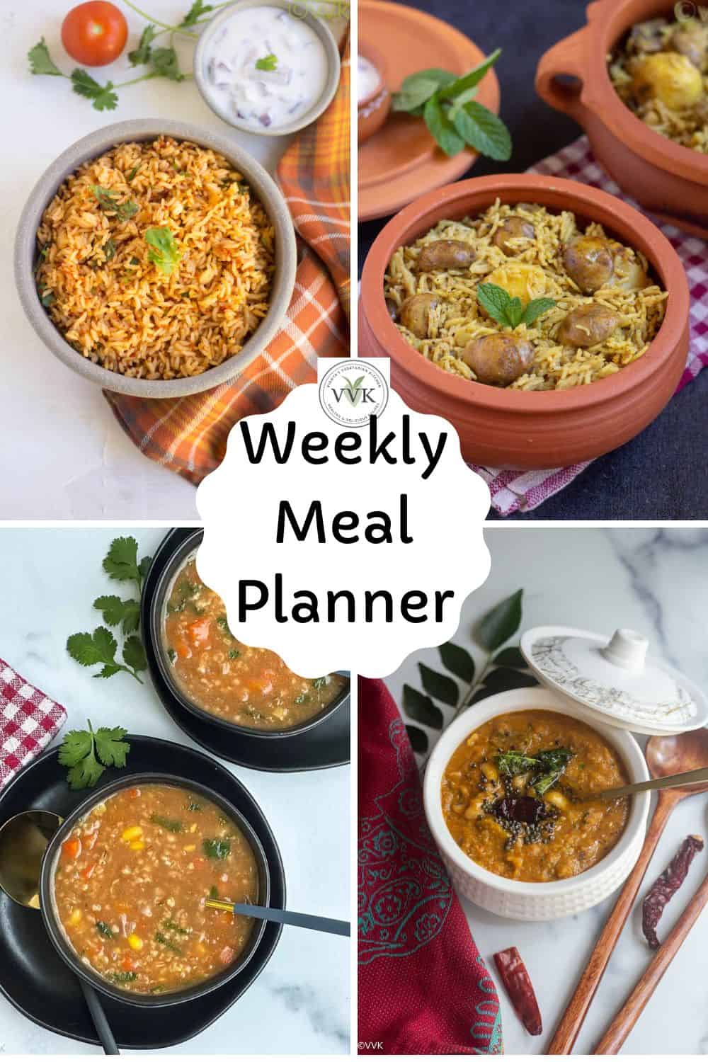 Easy Weekly Meal Plan - Vidhya's Home Cooking