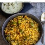 vaangi bhath with text overlay for pinterest