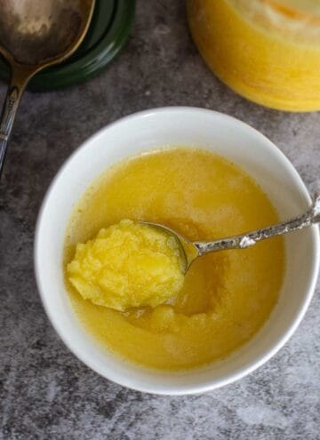 square image of solidified ghee