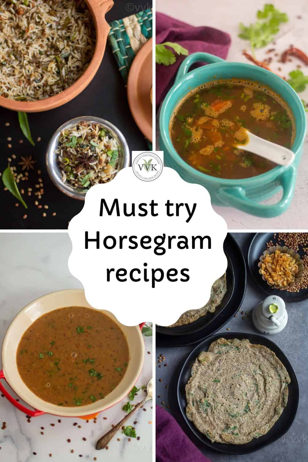 Collage of kollu recipes for pinterest