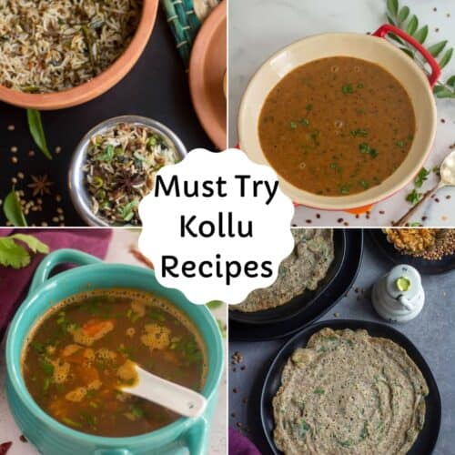 square image of collage of horsegram recipes