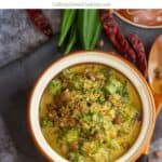 Vendakkai Kootu with text overlay for pinterest