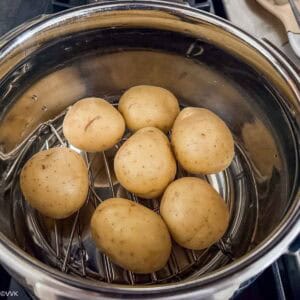 steaming potatoes