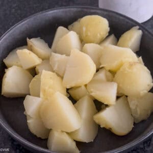 steamed and chopped potatoes