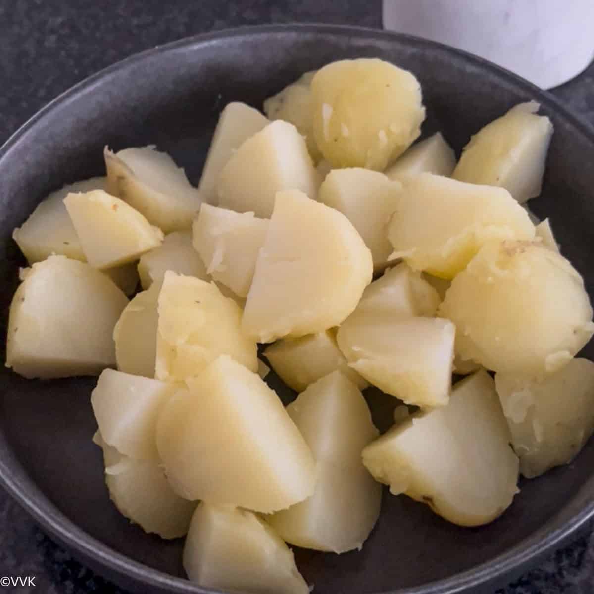 steamed and chopped potatoes