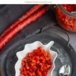 Carrot pickle with text overlay for pinterest