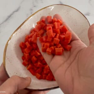 chopped carrots in a bowl