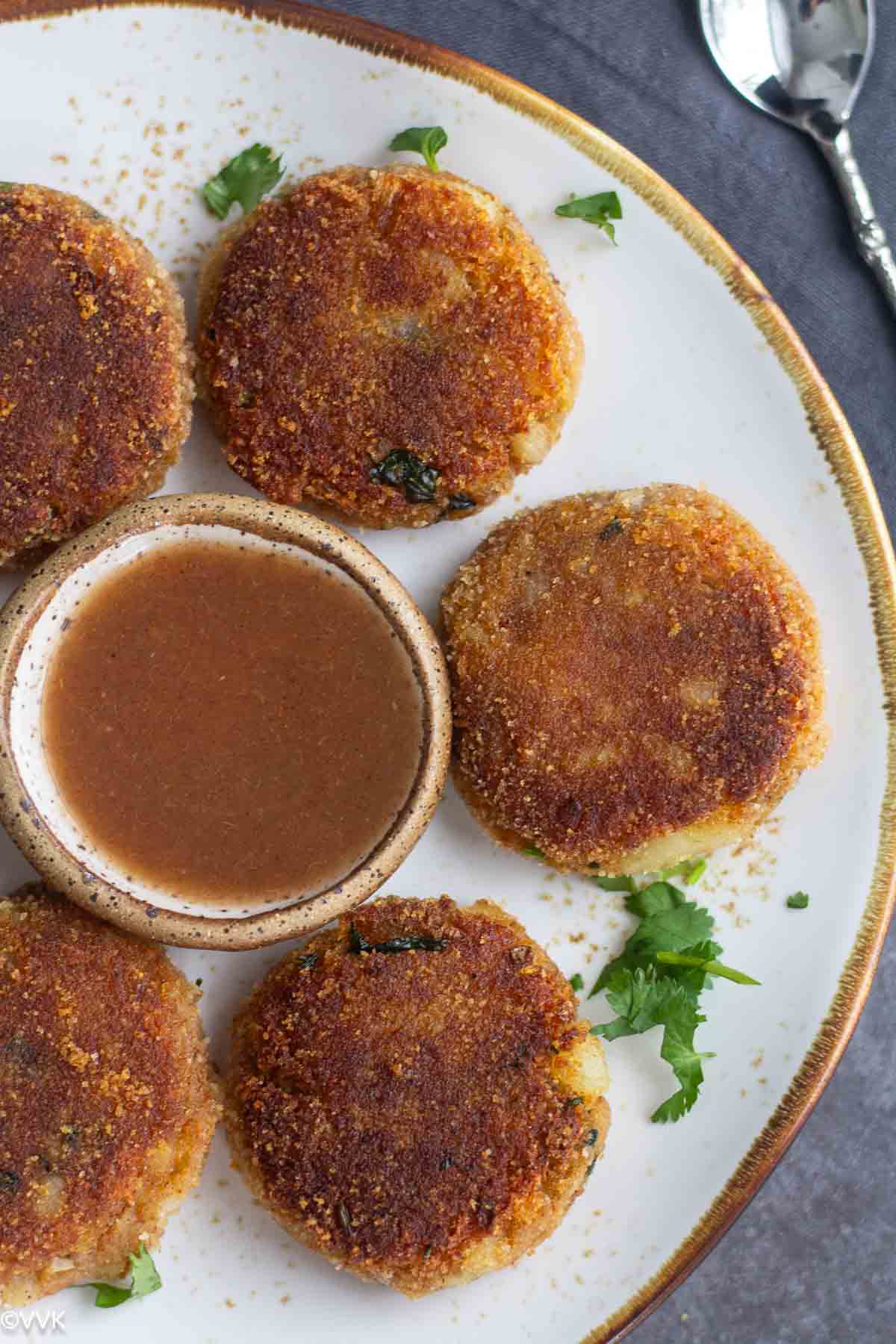 close up shot of potato patties