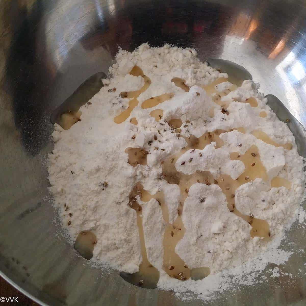 preparing the samosa outer covering