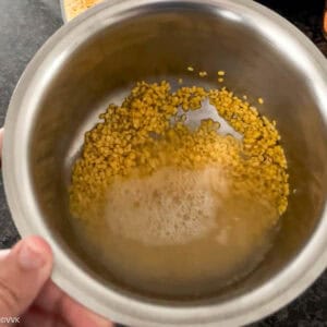 dal rinsed for kootu