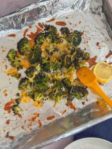 baked broccoli with melted cheese