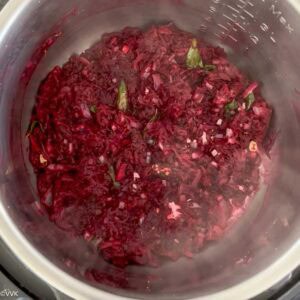 adding grated beets and salt