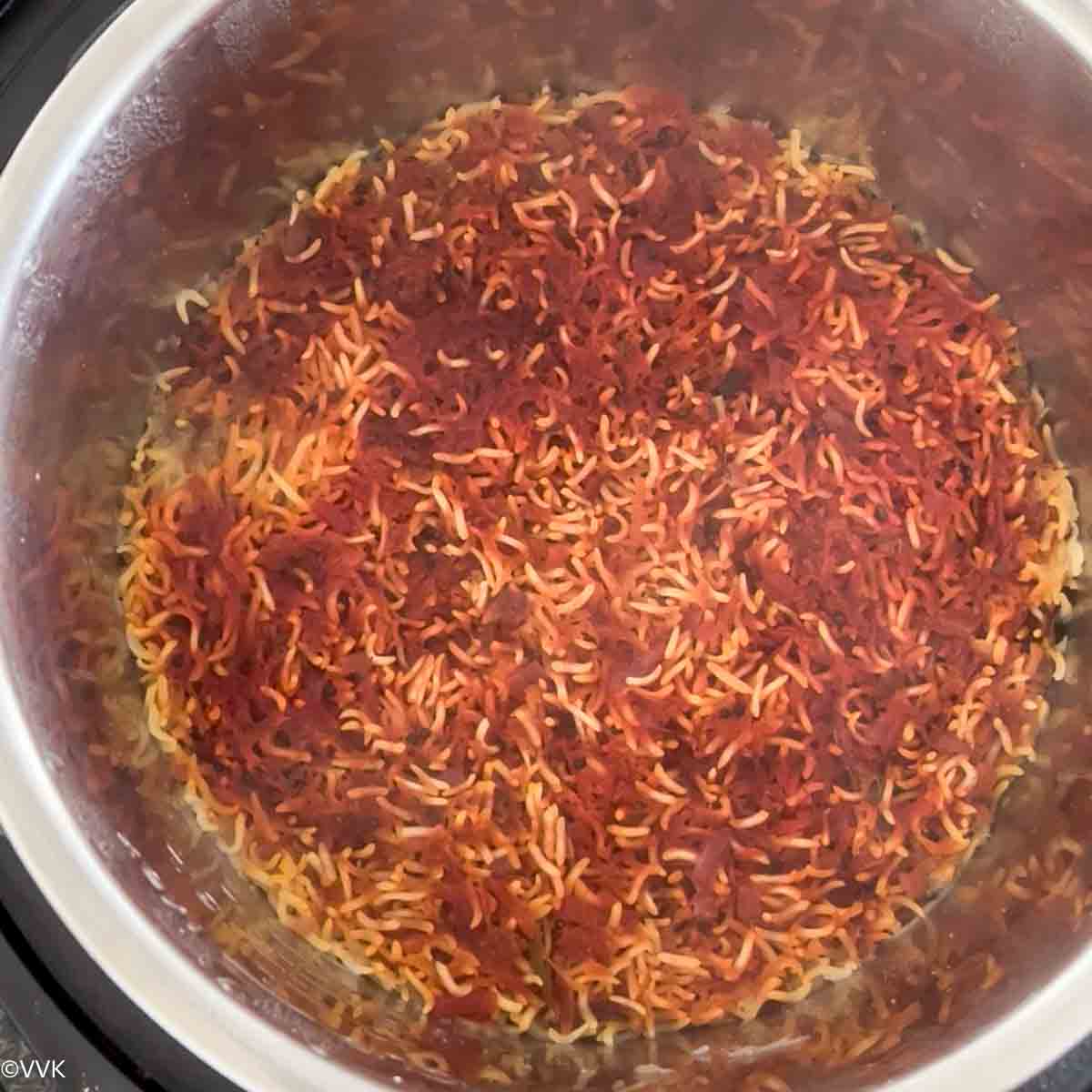 beets pulao ready from instant pot