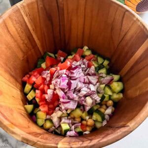 all the veggies added