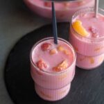 Korean fruit bowl with text overlay for pinterest